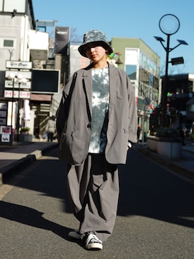 「MANASTASH（マナスタッシュ）のアイテム（帽子）」を使った、HANAさん（レディース・154cm）の冬コーディネート