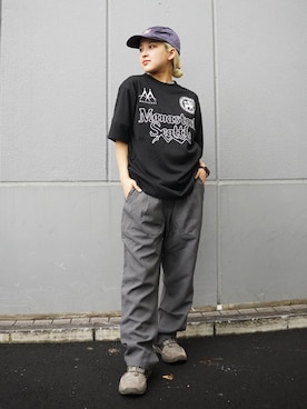 「MANASTASH（マナスタッシュ）のアイテム」を使った、HANAさん（レディース・154cm）の夏コーディネート