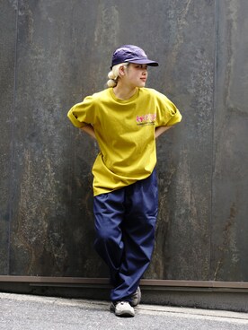 「MANASTASH（マナスタッシュ）のアイテム（スラックス）」を使った、HANAさん（レディース・154cm）の春コーディネート