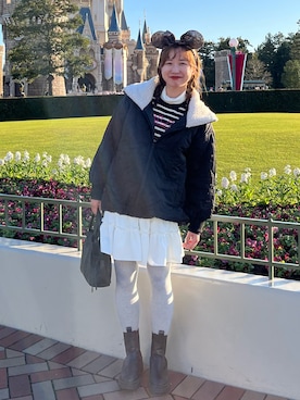 「UNE MANSION（ユヌマンション）のアイテム（シューズ）」を使った、えび┊︎毎日カジュアルコーデさん（レディース・165cm）の冬コーディネート