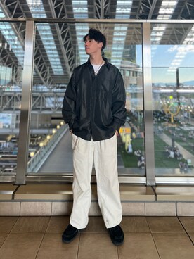 「WHITELAND（ホワイトランド）のアイテム（シャツ/ブラウス）」を使った、ヒナヒナさん（メンズ・177cm）の夏コーディネート