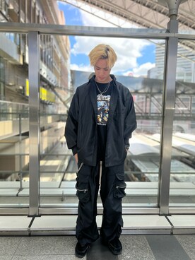 「WHITELAND（ホワイトランド）のアイテム（シャツ/ブラウス）」を使った、ヒナヒナさん（メンズ・177cm）の夏コーディネート