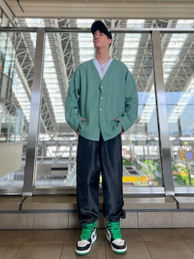 「WHITELAND（ホワイトランド）のアイテム（その他パンツ）」を使った、ヒナヒナさん（メンズ・177cm）の夏コーディネート