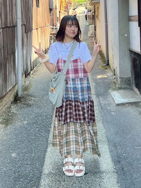 「アイテム（ワンピース）」を使った、ﾕｽﾞ🌼*･さん（レディース・156cm）の夏コーディネート