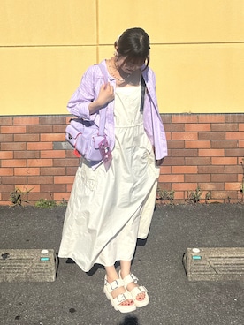 「アイテム（ジャンパースカート）」を使った、ﾕｽﾞ🌼*･さん（レディース・156cm）の夏コーディネート
