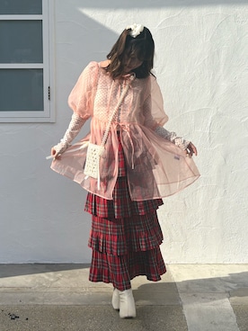 「アイテム（スマホグッズ）」を使った、ﾕｽﾞ🌼*･さん（レディース・156cm）の秋コーディネート