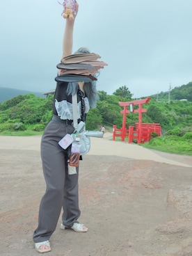 「GU（ジーユー）のアイテム」を使った、きみさん（レディース・148cm）の夏コーディネート