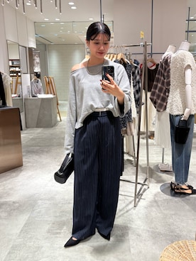 「アイテム（ニット/セーター）」を使った、MIYAGAWA_165㎝さん（レディース・165cm）の夏コーディネート