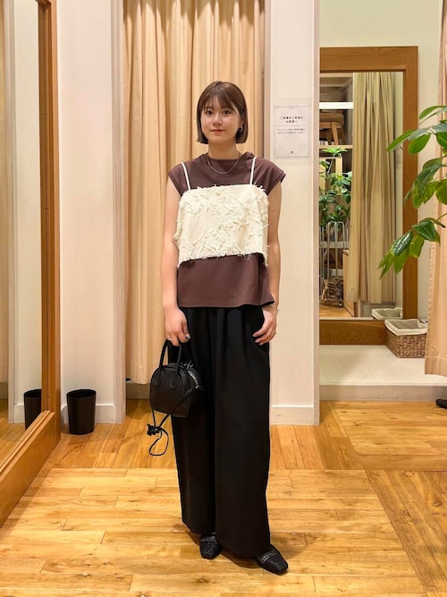 『2サイズ展開』『イージーケア』タックギャザーストレートパンツ