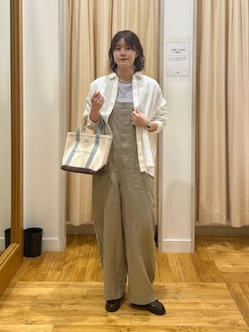 「URBAN RESEARCH DOORS（アーバンリサーチドアーズ）のスラブミジンボーダーTシャツ（Tシャツ/カットソー、ホワイト系）」を使った、Natsumi    さん（レディース・171cm）の春コーディネート