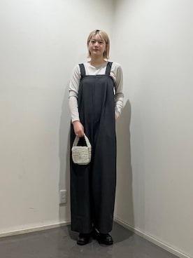 「アイテム（サロペット/オーバーオール、グレー系）」を使った、Natsumi    さん（レディース・171cm）の夏コーディネート