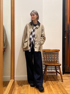 「Barbour（バブアー）の『別注』Barbour　BEDALE（その他アウター）」を使った、Natsumi    さん（レディース・171cm）の秋コーディネート