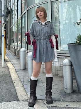 「アイテム（ネックレス、ホワイト系）」を使った、SHUNOさん（レディース・153cm）の夏コーディネート