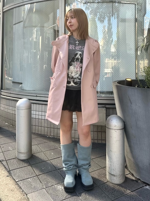 フェイクレザーAラインジャケット