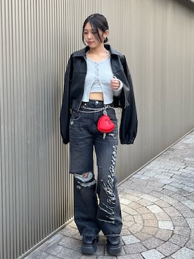 「アイテム（ブルゾン）」を使った、簑浦幸未さん（レディース・162cm）の春コーディネート