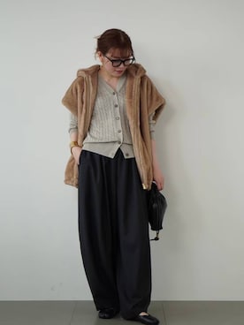 「アイテム（クラッチバッグ）」を使った、sakataさん（レディース・160cm）の秋コーディネート