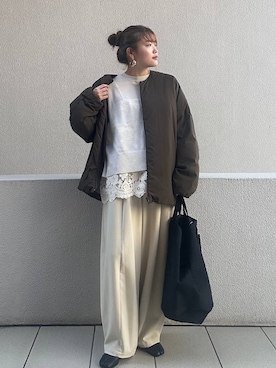 「アイテム（ピアス（両耳用））」を使った、sakataさん（レディース・160cm・20代）の秋コーディネート