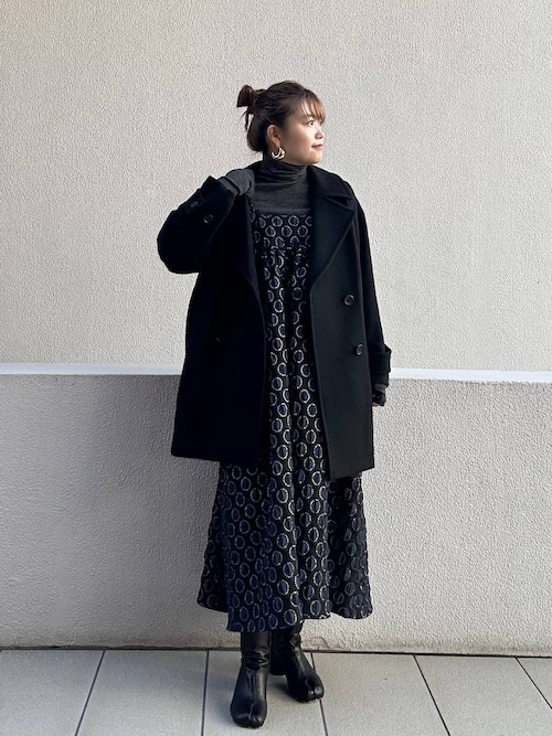 Curensology★カレンソロジー★メルトンオーバーピーコート ネイビー Curensology（カレンソロジー）の「メルトンオーバーピーコート