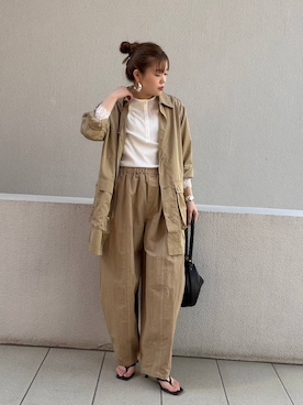 「UNIVERSAL OVERALL（ユニバーサルオーバーオール）のアイテム」を使った、sakataさん（レディース・160cm）の春コーディネート