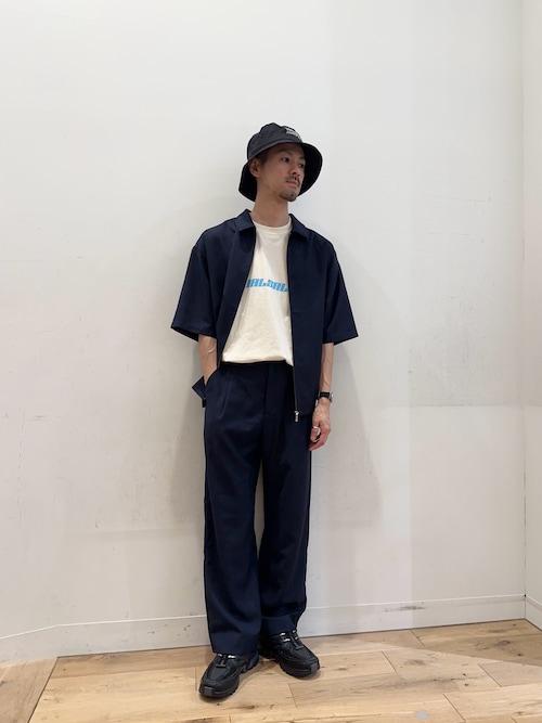 Pt01 ネイビー スラックス　Alfred brown 英国生地 アルフレッド・ブラウン (ALFRED BROWN）（春夏