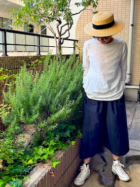 「ネイビー×ホワイト」｜yudetamagoさん（レディース・171cm）の秋コーディネート