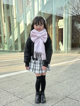 「アイテム（ブルゾン）」を使った、strawberryさん（キッズ・125cm）の冬コーディネート