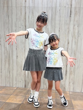 「アイテム（スカート）」を使った、Remi。さん（キッズ・153cm）の夏コーディネート