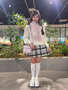 「アイテム（ファッション雑貨）」を使った、miiiさん（キッズ・156cm）の冬コーディネート