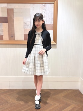 「アイテム（ワンピース/ドレス）」を使った、miiiさん（キッズ・154cm）の秋コーディネート