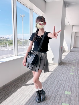 「アイテム（レッグウェア）」を使った、miiiさん（キッズ・154cm）の秋コーディネート