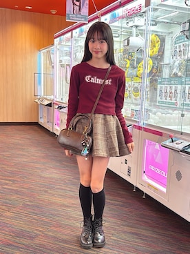 「アイテム（バッグ）」を使った、miiiさん（キッズ・154cm）の秋コーディネート