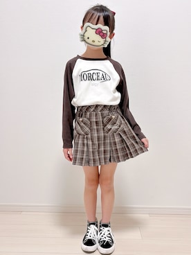 「アイテム（スカート）」を使った、miiiさん（キッズ・125cm）の秋コーディネート