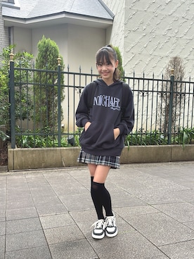 「アイテム（レッグウェア）」を使った、miiiさん（キッズ・154cm）の秋コーディネート