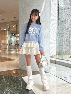 「アイテム（バッグ）」を使った、miiiさん（キッズ・154cm）の秋コーディネート