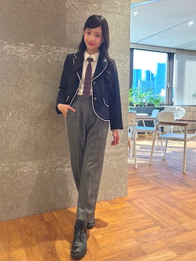 「アイテム（フォーマルスーツ/小物）」を使った、miiiさん（キッズ・156cm）の冬コーディネート