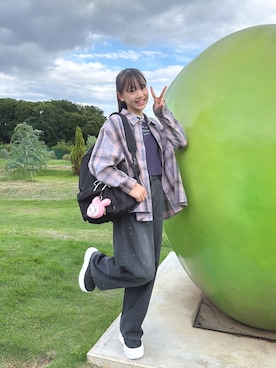 「アイテム（キーホルダー）」を使った、miiiさん（キッズ・154cm）の秋コーディネート