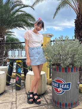 「アイテム（スカート）」を使った、Remi。さん（キッズ・153cm）の夏コーディネート