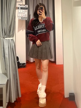 「アイテム（スリッポン）」を使った、モモさん（レディース・158cm・20代）の秋コーディネート