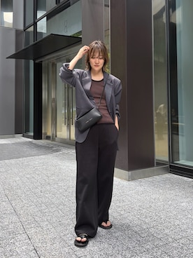 「IACUCCI（イアクッチ）のラーナ SD ALCE（ショルダーバッグ、ブラック系）」を使った、saori_iさん（レディース・172cm）の春コーディネート
