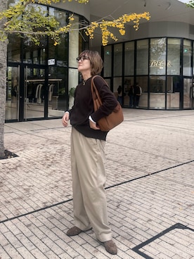 「アイテム（財布/小物、ブラウン系）」を使った、saori_iさん（レディース・172cm）の冬コーディネート