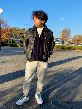 「アイテム（トップス）」を使った、tyuubachiさん（メンズ・158cm）の秋コーディネート