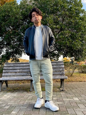 「アイテム（カーゴパンツ）」を使った、tyuubachiさん（メンズ・158cm）の秋コーディネート