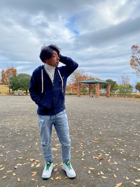 「アイテム（トップス）」を使った、tyuubachiさん（メンズ・158cm）の秋コーディネート