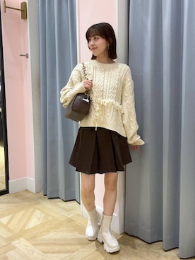 「アイテム（ポロシャツ）」を使った、fuku5662さん（レディース・160cm・20代）の冬コーディネート