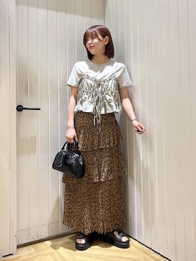 「アイテム（キャミソール、グリーン系）」を使った、fuku5662さん（レディース・160cm）の夏コーディネート