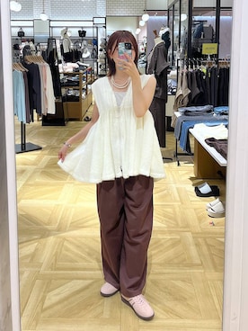 「LOWRYS FARM（ローリーズファーム）のパールタレンネックレス　249411（ネックレス）」を使った、fuku5662さん（レディース・160cm・20代）の秋コーディネート