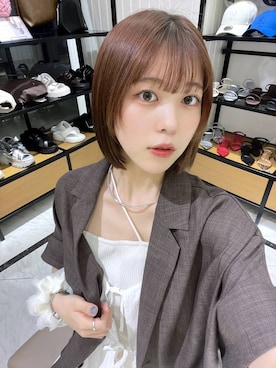「LOWRYS FARM（ローリーズファーム）のアイテム（ジャケット/アウター）」を使った、fuku5662さん（レディース・160cm）の夏コーディネート