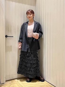 「LOWRYS FARM（ローリーズファーム）のパールタレンネックレス　249411（ネックレス）」を使った、fuku5662さん（レディース・160cm・20代）の秋コーディネート