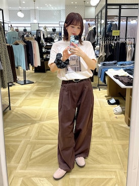 「LOWRYS FARM（ローリーズファーム）のパールタレンネックレス　249411（ネックレス）」を使った、fuku5662さん（レディース・160cm・20代）の秋コーディネート