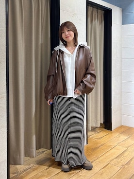 「アイテム（チョーカー、グレー系）」を使った、fuku5662さん（レディース・160cm）の秋コーディネート